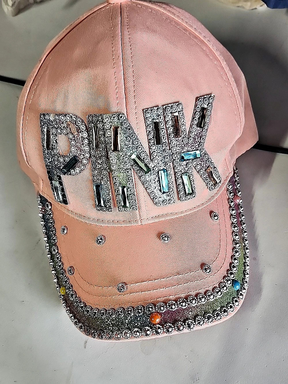 Pink Embellished Baseball Cap Like New